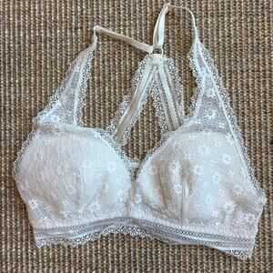 🤍 Victoria's Secret Lace Racerback Bralette | Size Small | Cream